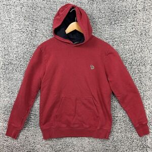 Paul Smith Hoodie Mens Medium Red Pullover Jersey Sweatshirt Zebra Embroidered